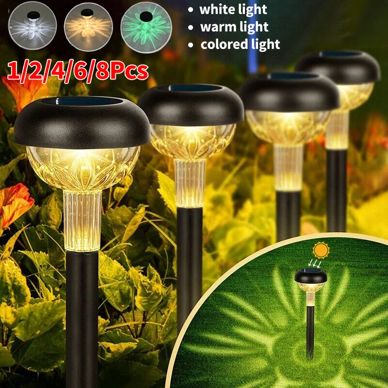 Lampes de pelouse solaires à LED étanches pour jardin, éclairage d'extérieur, lampe de paysage, décor de cour, 1 PC, 2 PC, 4 PC, 6 PC, 8PC