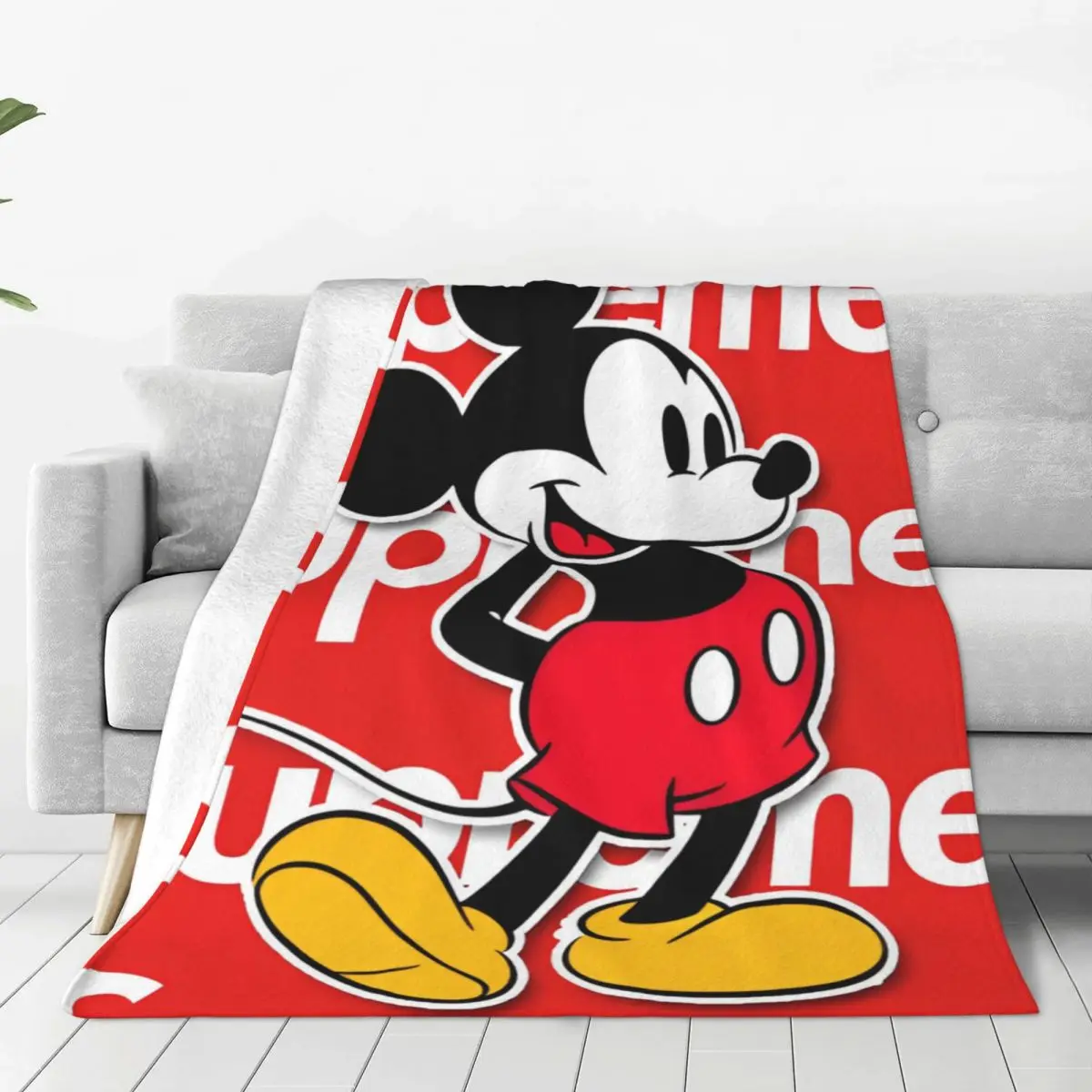 

Animated Movie Mickey, Minnie Flannel Blanket Soft Warm Throw Blanket for Living Room Airplane Travel Bedspread Sofa Bed Cover