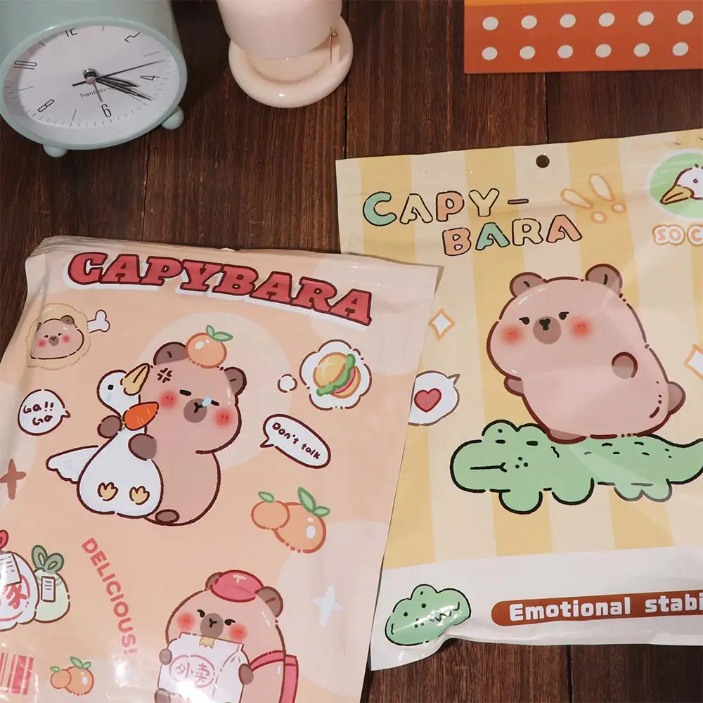Set Alat Tulis Capybara Multifungsi Stiker Pita Pengikat Penggaris Alat Tulis Kartun Hadiah Keberuntungan Buku Catatan Paket Hadiah Capybara Lucu