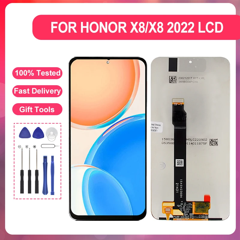 6.7 Inch X8 4G Display For Huawei Honor X8 2022 Lcd Touch Screen Digitizer TFY-LX1 TFY-LX2 TFY-LX3 X30I Assembly With Frame