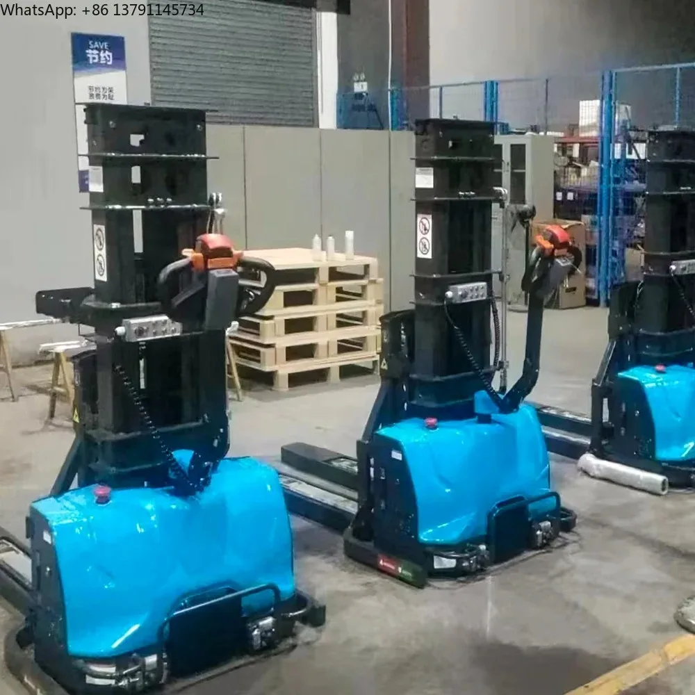 1 Ton Electric Stacking Truck Hand Push Type for Loading and Stacking Pallets in Small Warehouses At Factory Price