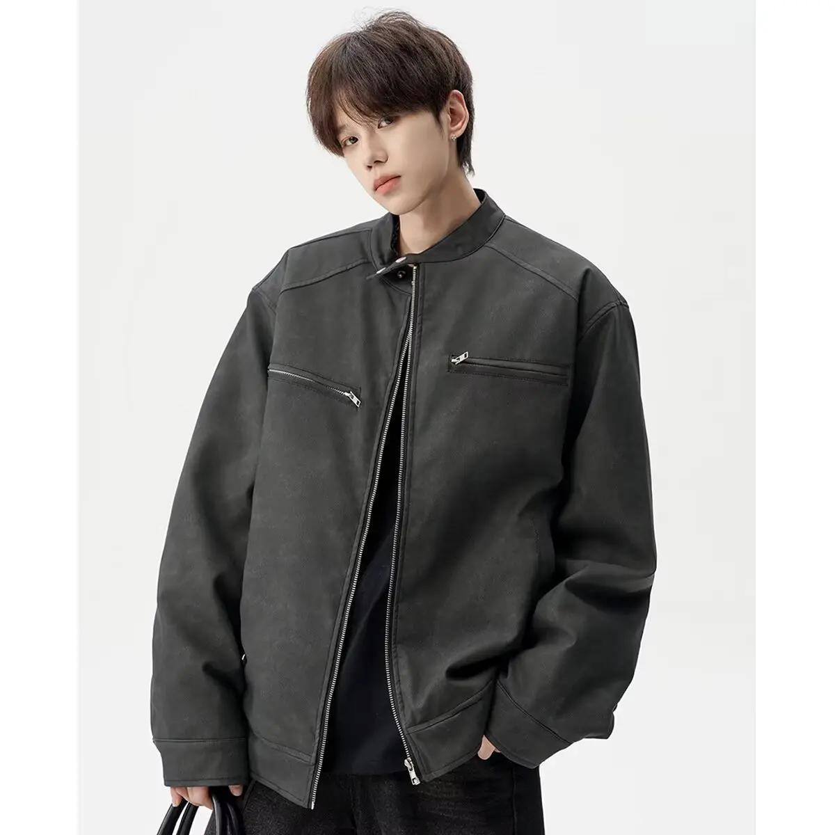 

Коричневое кожаное хлопковое пальто American Sle Jaet, мужское высококачественное пальто Cleanfi Flight Jaet для пар, бейсбол orm Long Sve Zi...