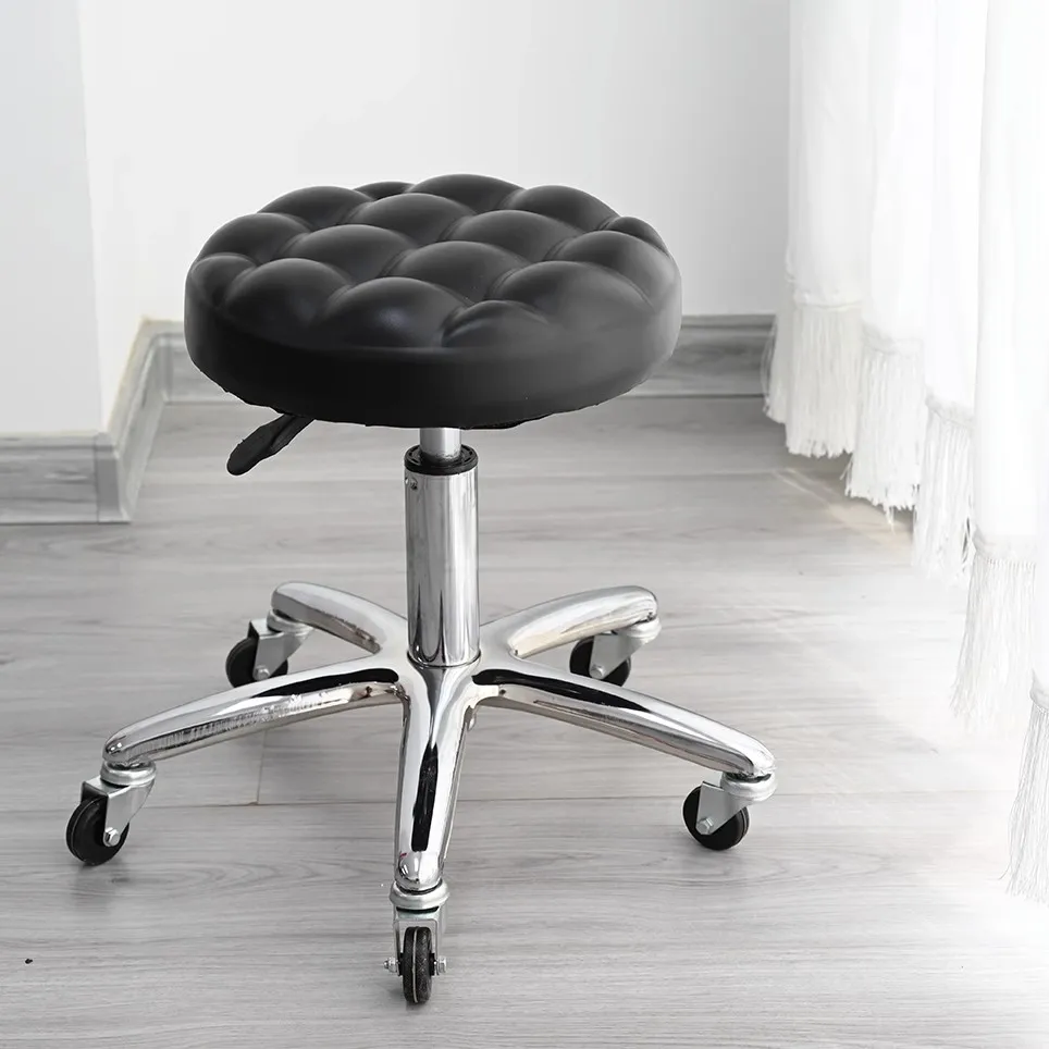 Beauty Stool Lift Bar Rotating Chair Manicure Barbershop Hotel Home Round Chair Black/Red/Brown Salon Hair Makeup Pulley Chair