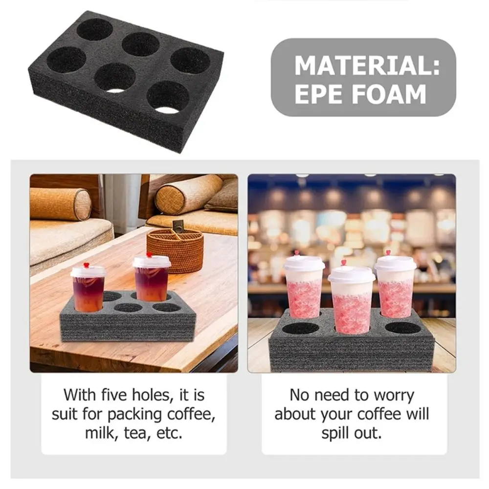 Disposable Cup Carrier Holder Large Capacity Porous Drink Tray Shock-absorbing Thickness 7cm Takeout Coffee Trays