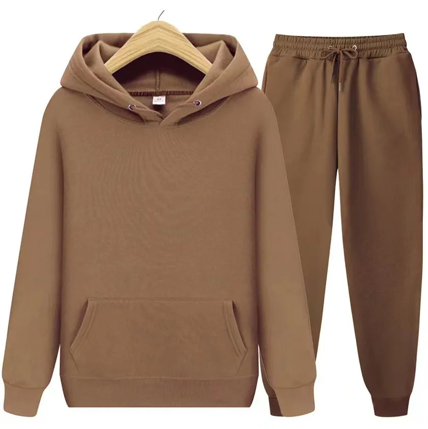 Sy-world Fashion Street Casual Tracksuits Tops Long Pants Set Winter Cotton Hip Hop Men Women Hooded Sweatshirt Sports Trousers