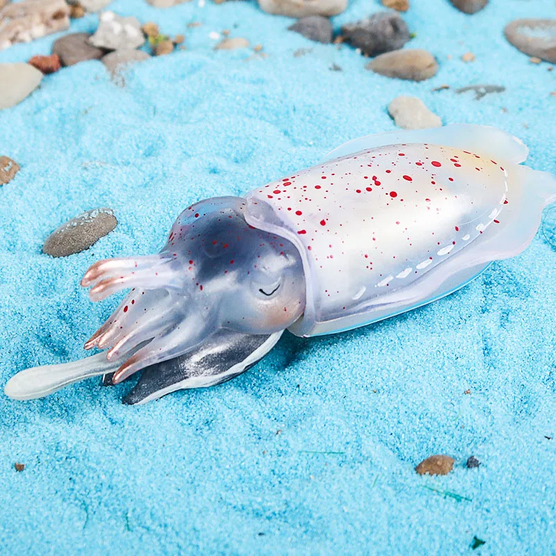 Marine Animals Arachnid Fish Basking Shark Cynops Orientalis Squid Action Figures Simulation Salmon Xiphactinus Figurine Kid Toy