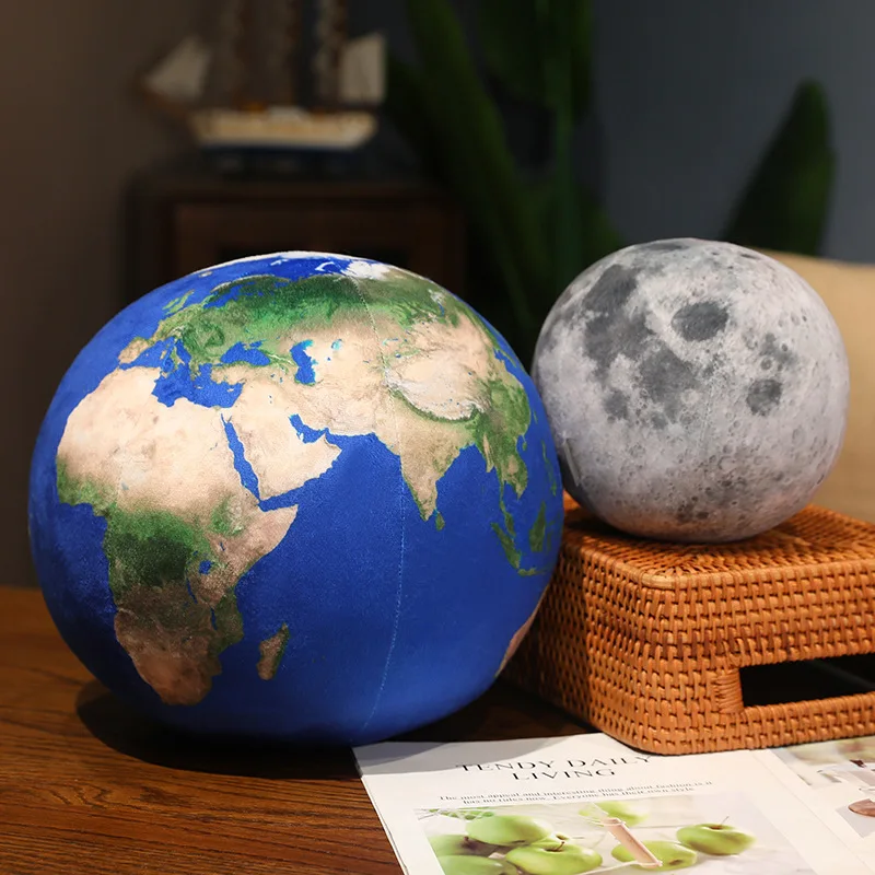 17cm/6.7in Solar System Planet Plush Toy Simulated Sun Earth Moon Mars Planet Throw Pillow Toy Kids Gift for Space Enthusiasts