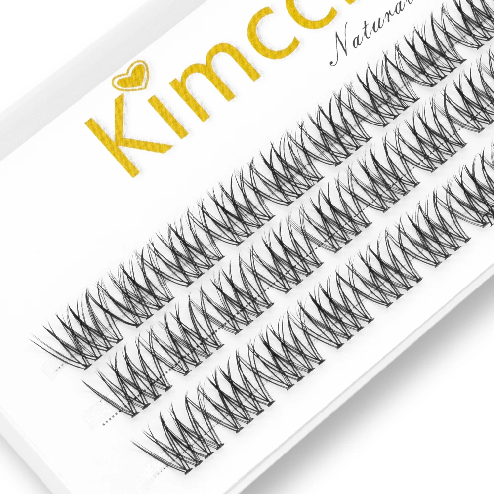 Kimcci "YJ" 30 Bundles Faux Mink Extension ciglia segmentate ciglia finte naturali morbide fai da te 3D Russian Volume ciglia finte