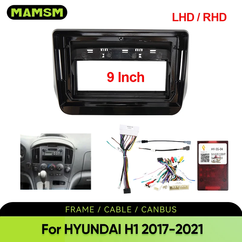 MAMSM para 2018-2021 Hyundai STAREX H1 9 pulgadas montaje de Audio Android para coche Kits de ajuste de tablero Radio Facia Panel arnés de cables Canbus
