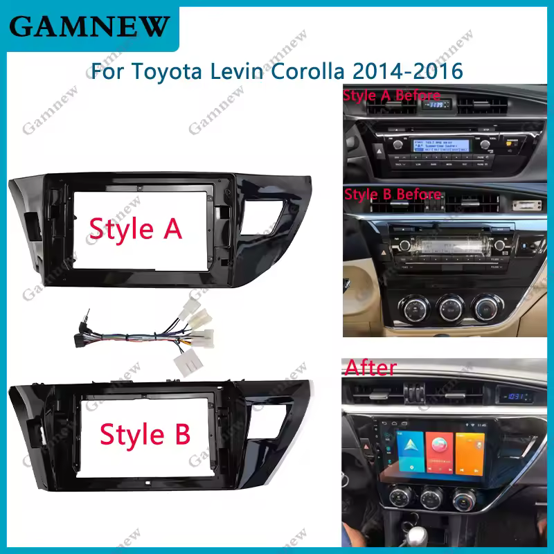 10 Inch Car Frame Fascia Adapter Android Radio Dash Fitting Panel Kit For Toyota Levin Corolla 2014-2016