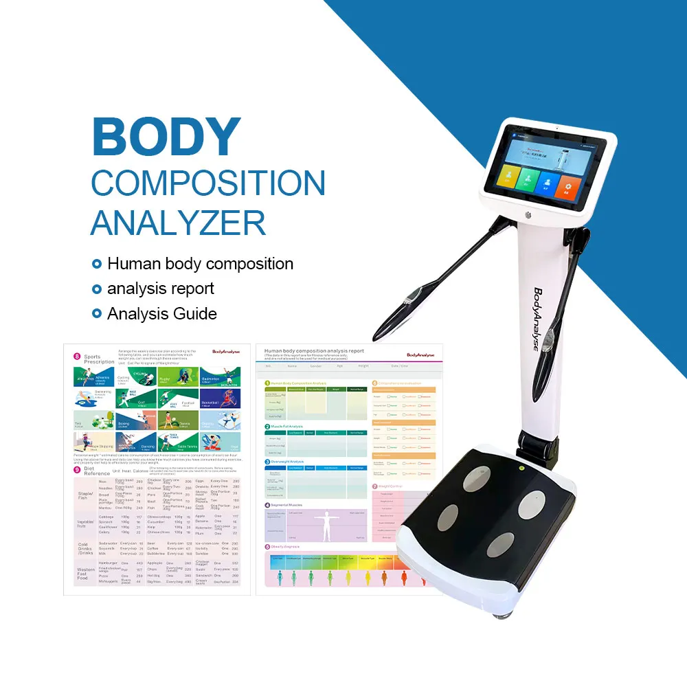 Novo eua corpo 3d scanner analisador de composição corporal 8 eletrodo análise de impedância bioelétrica máquina analisadora de gordura coreana 2024