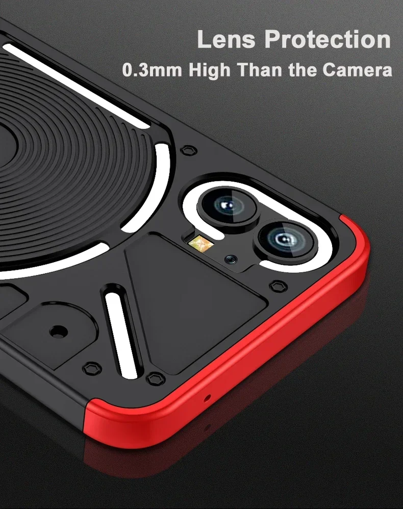 Hülle für Nothing Phone1 360-Grad-Vollschutz, hart, matt, stoßfest, Linsenschutzhülle für Nothing Phone 1 – Detail 6