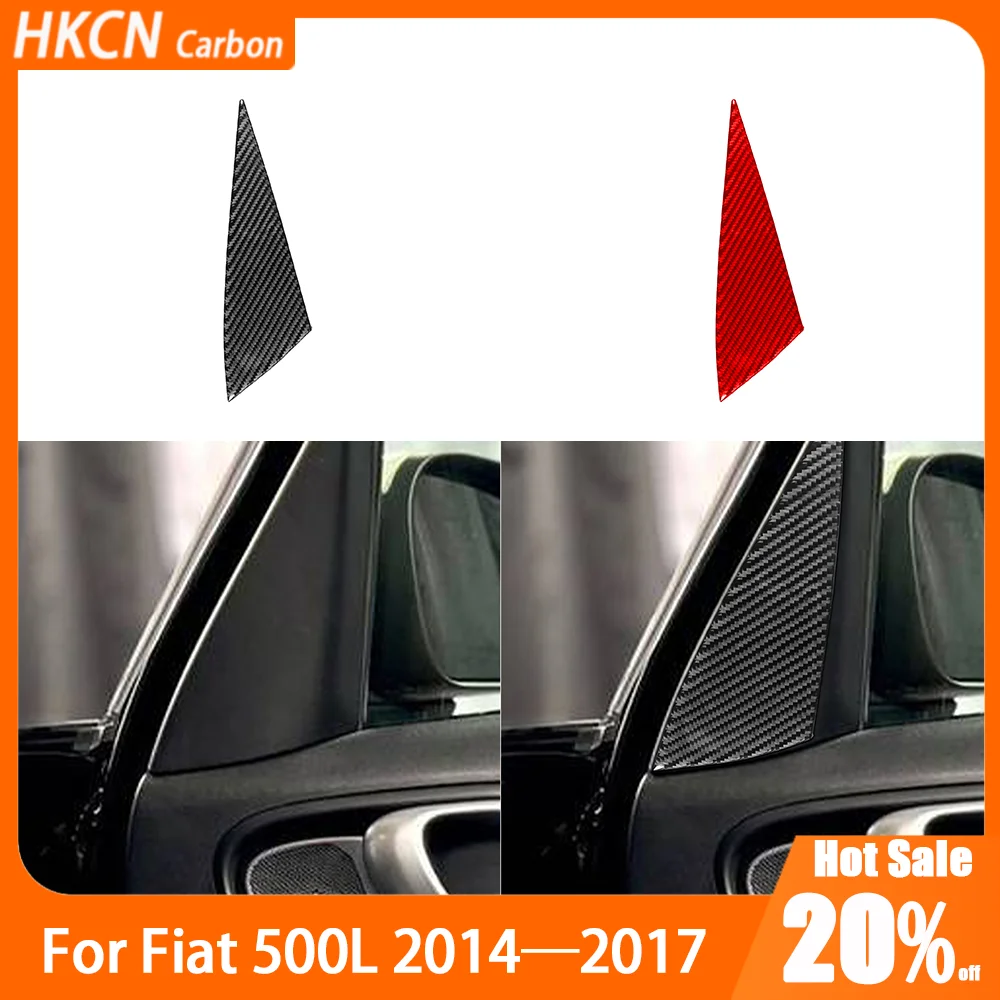 

Carbon Fiber Copilot Side A-pillar Door Post Panel Car Accessories Interior Cover Trim Modified Sticker For Fiat 500L 2014—2017