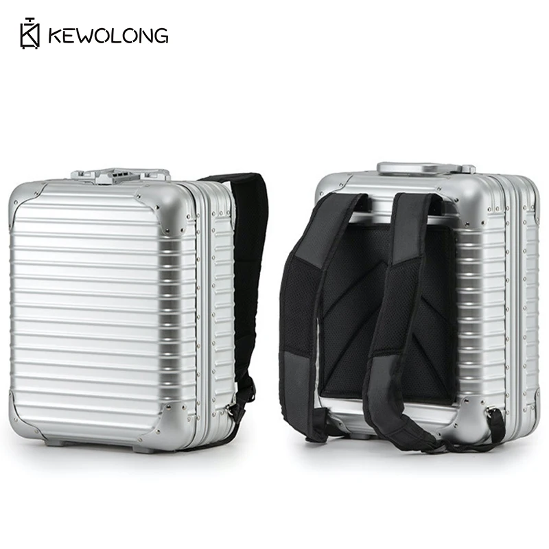 Aluminum Alloy Backpack Suitcase, Lightweight Multi-functional Travel Backpack Laptop Bag, Durable Carry-on Luggage for Business