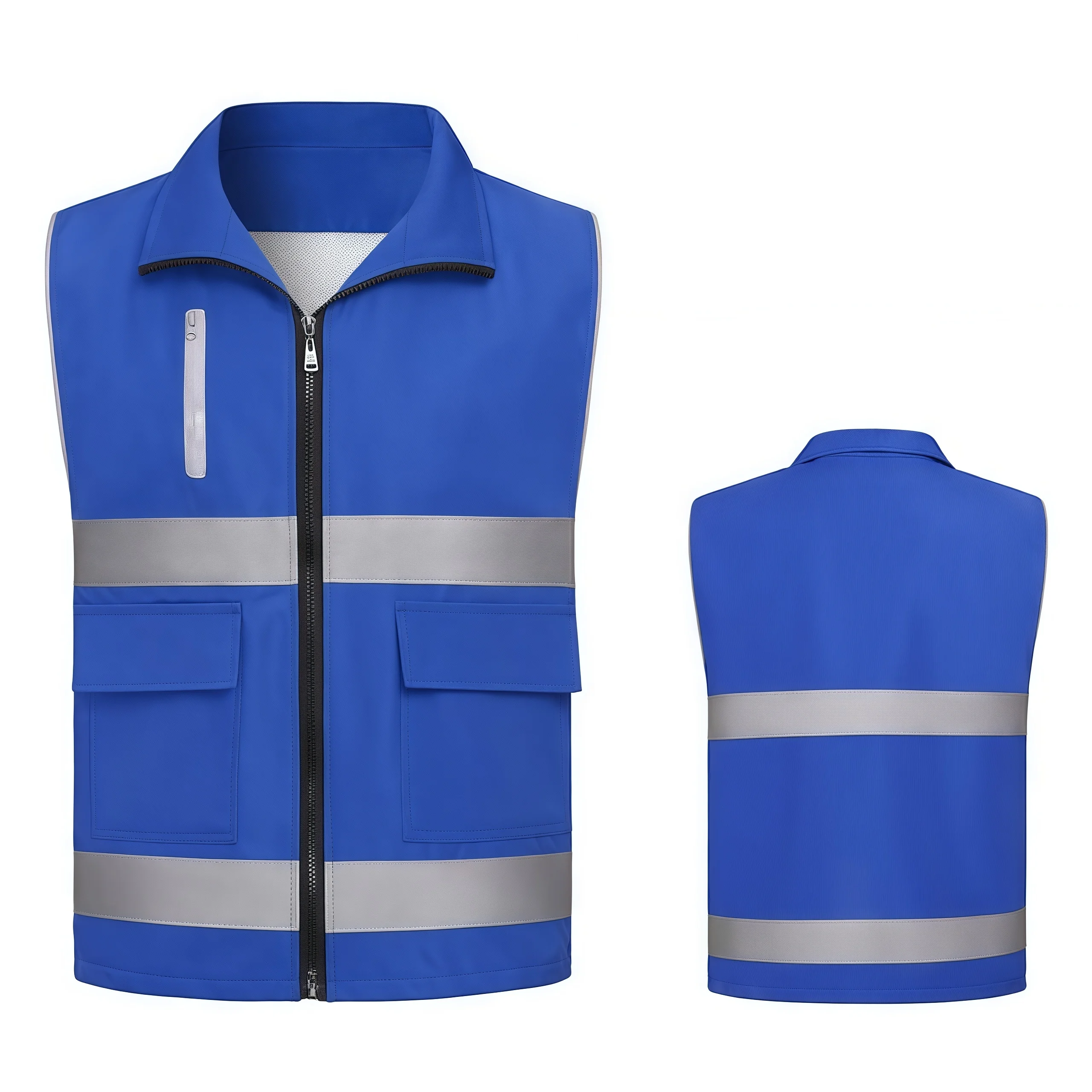 Composite Double-Layer Mesh Double-Waist Lightweight Lapel Vest 8 Bright-Colored Outdoor Work Vest Custom Logo