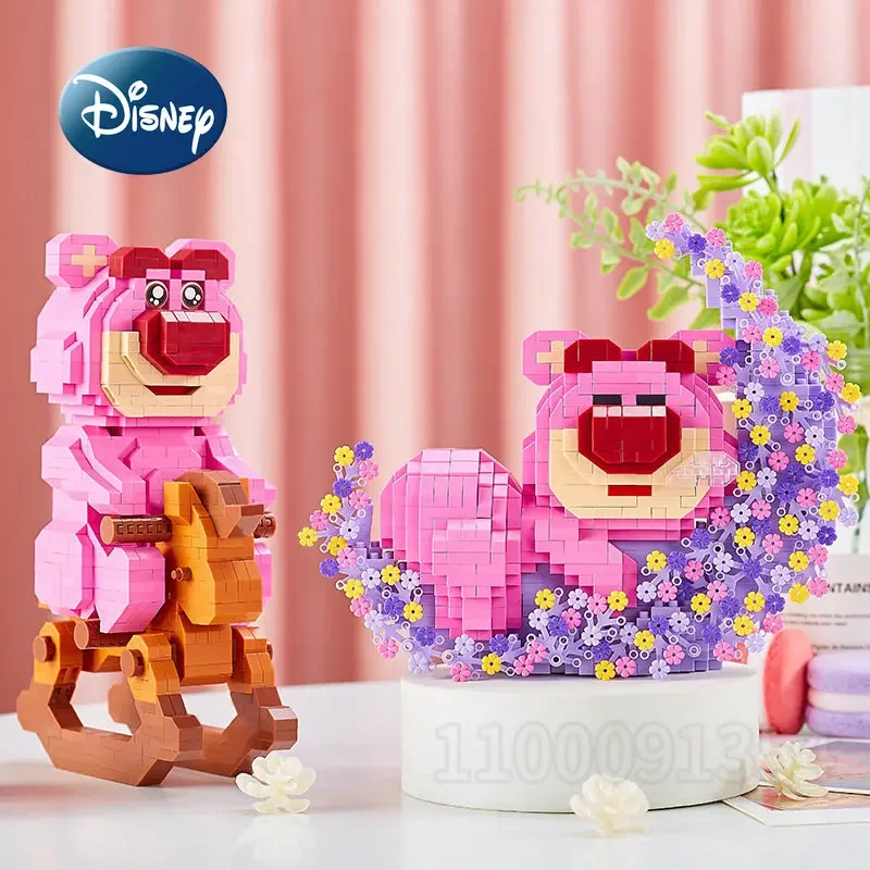 Disney Strawberry Bear 2025 New Block Toy Cartoon 3D Children's Toy Puzzle Animation Splicing Block Children's Birthday Gift