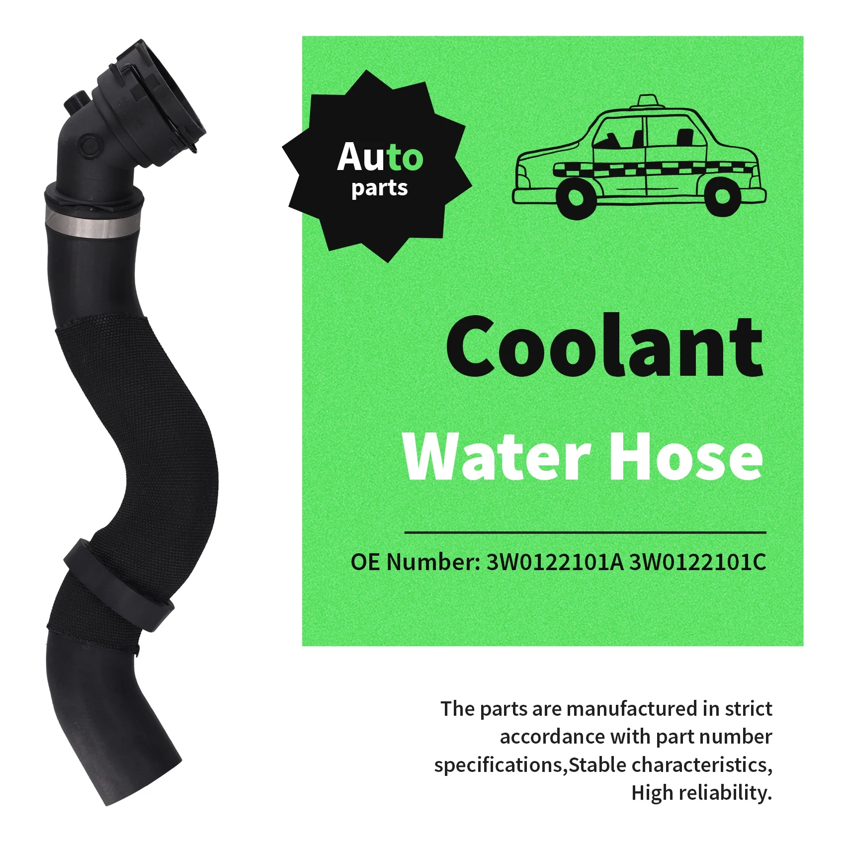 

AS57-For Bentley Continental Flying Car Radiator Hose Coolant Water Hose 3W0122101A 3W0122101C