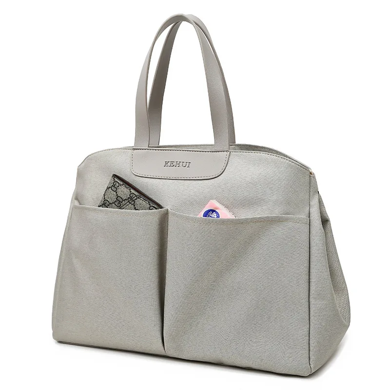 Waterdichte Luierhandtas Effen Kleur Eenvoudige Mummie Messenger Bag Voor Reizen Babyflessen Isolatie Moeder Tas Inclusief 2 Haken