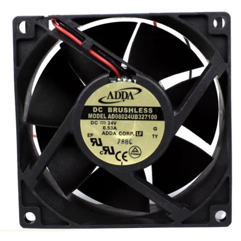 

ADDA AD08024UB 327100 DC 24V 0.53A 80x80x32mm 2-проводной охлаждающий вентилятор для сервера
