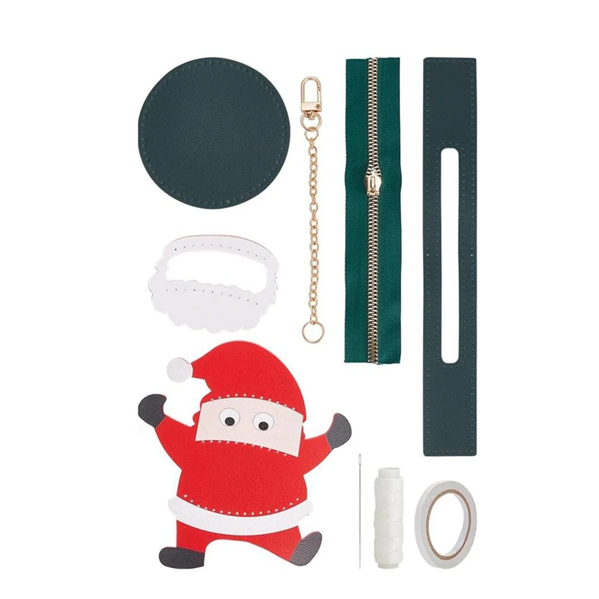 

DIY Coin Purse Making Kit, DIY Crafts Lovely Change Purse Sewing Materials DIY Round Purse, Santa Claus
