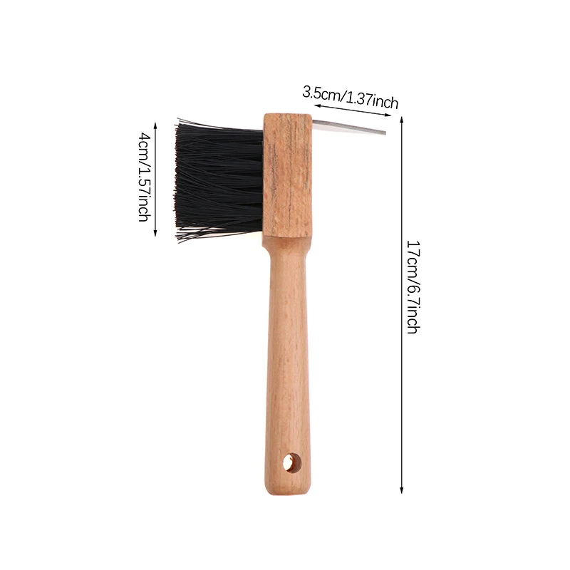 Horse Hoof Pick Brush Rubber Hoof Pick With Brush Portable Hoofpick With Soft Touch Hoof & Wooden Handle Horse Grooming Kit