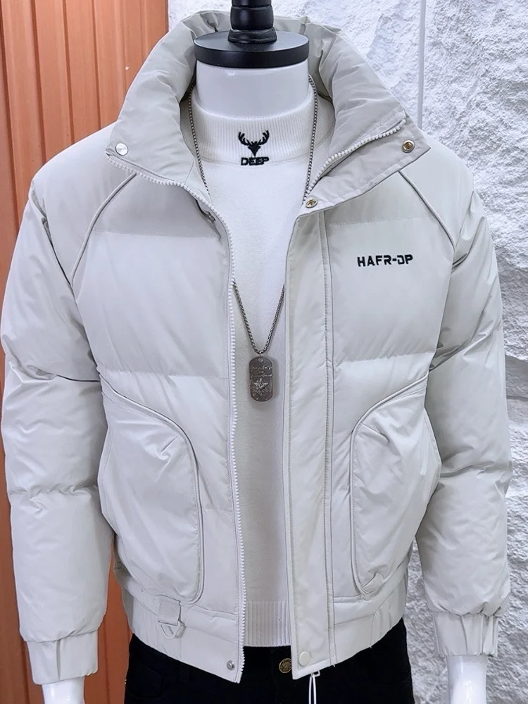 

Ele Lightweight Korean Sle Men's Cotton Jaet Faionable Slim Fit Warmth Winter Cotton Coat Maturi Trendy Men's Wear