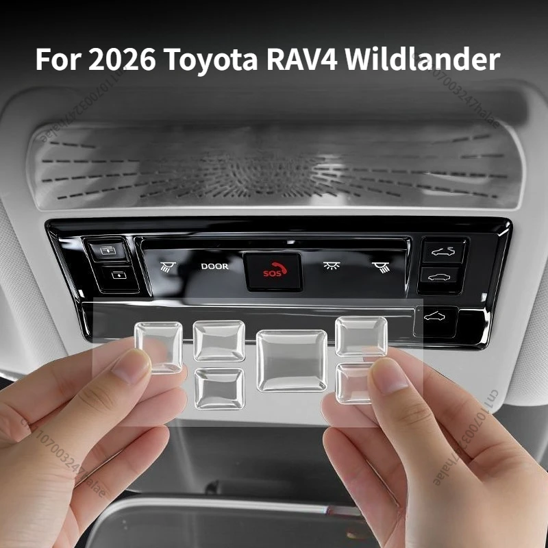Pegatinas para Botones de Luz de Lectura Interior, Cubiertas Protectoras de Teclas de Resina Epoxi, Accesorios Interiores para Toyota RAV4 Wildlander 2026