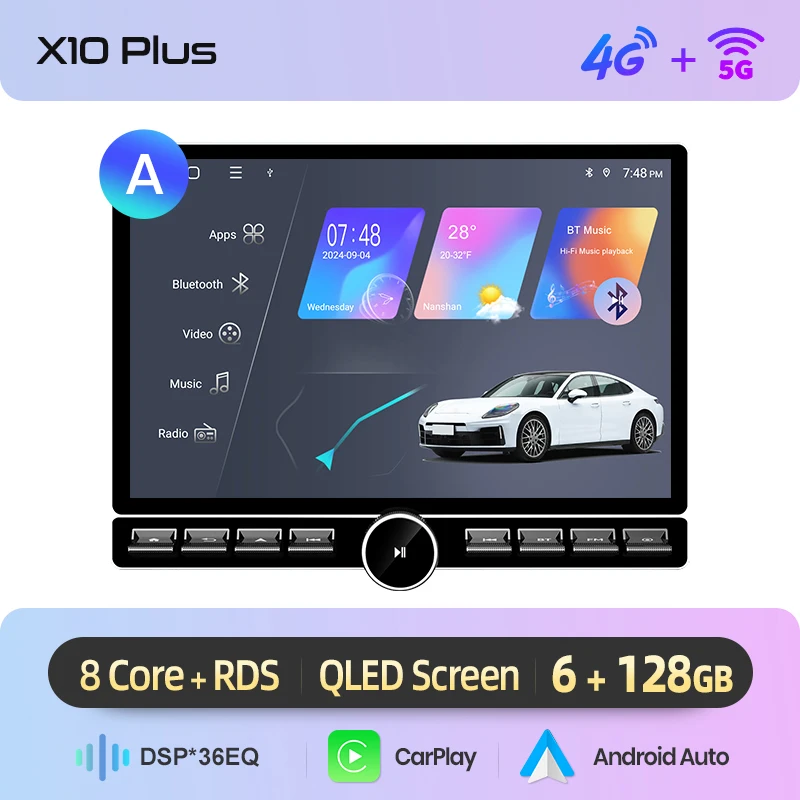 Junsun 13.1″ QLED Draadloze CarPlay Android Auto Autoradio Voor Toyota Avensis T25 2002-2008 Intelligente Systemen DSP SWC RDS GPS