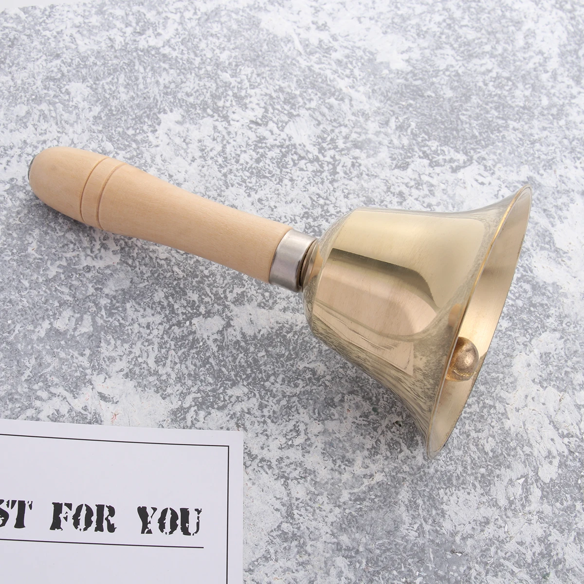 

2pcs Solid Bell Wooden Handle Clear Loud Sound Resonant Service Bell For Wedding Party Concert Classroom Desktop