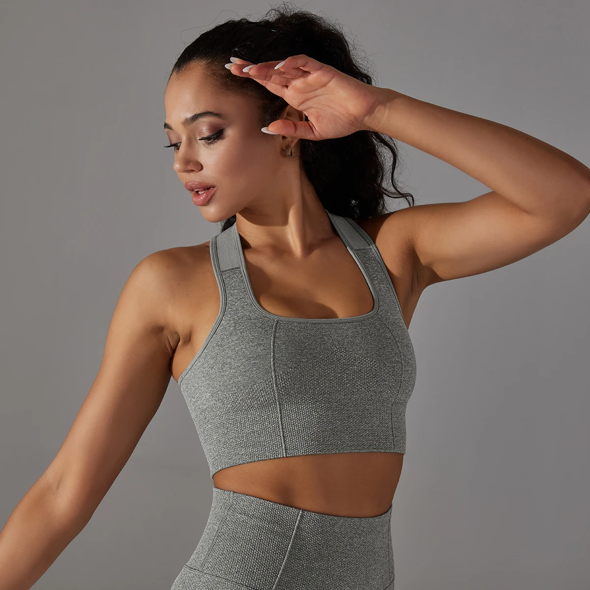 Frauen Sport Bhs Nahtlose Fitness Stoßfest Corp Top Bh Komfortable Gym Weste Einfarbig Workout Laufen Leibchen Bh – Detail 17
