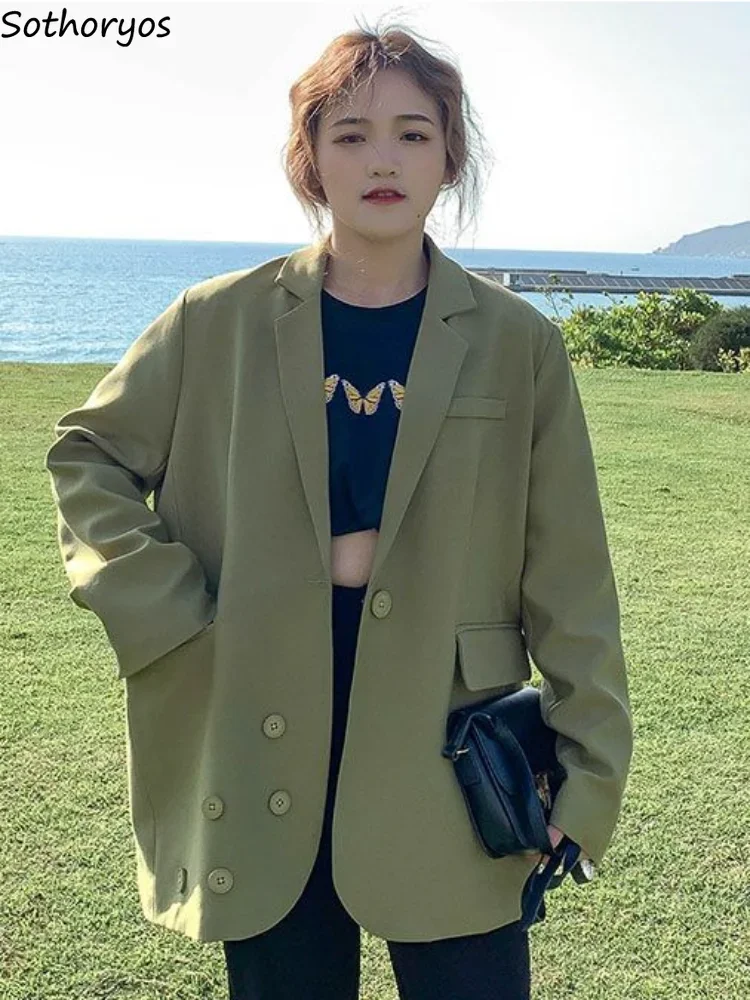 

Blazers Women Loose Daily Simple Designer Students Trendy Comfortable Solid Korean Style All-match Leisure Chic Basic Elegant