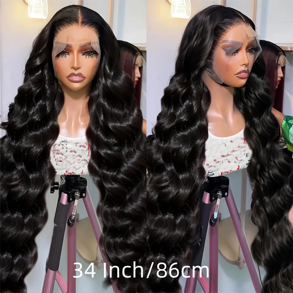 40 بوصة 13x4 الدانتيل الجبهة الباروكات شعر الإنسان 250% الكثافة الجسم موجة HD الدانتيل الجبهة الباروكات شعر الإنسان اللون الطبيعي غلويليس شعر مستعار للنساء #2