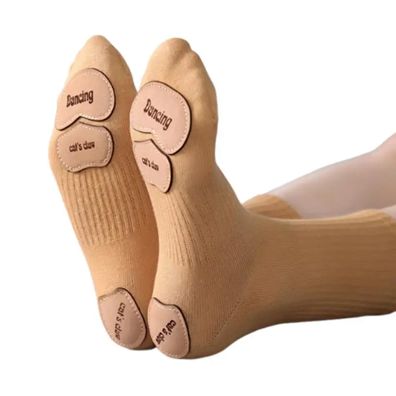 

Носки для йоги, носки для балета и танцев, дышащий спортивный костюм для ног с кожаной подошвой, нескользящая одежда для ног для танцев