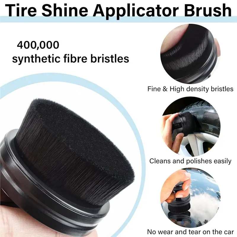 A13Z-Tire Brush For Car Detailing With Seal Cover, Tire Shine Applicator Brush, Tire Dressing Brush Applicator