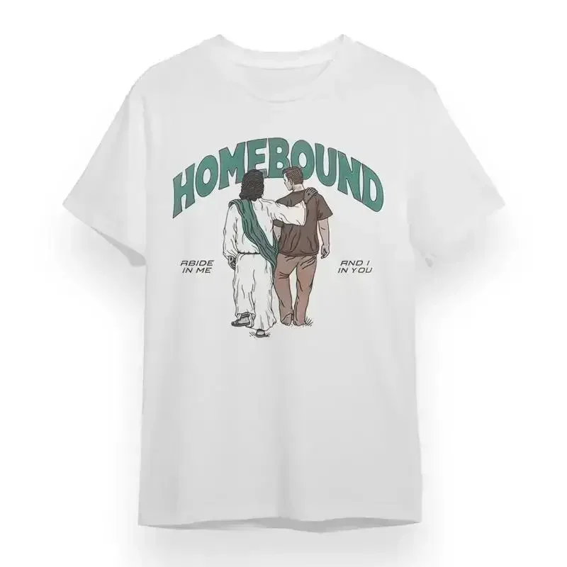 Women'S T Shirt With Home Bound White 100 Cotton Summer Usa