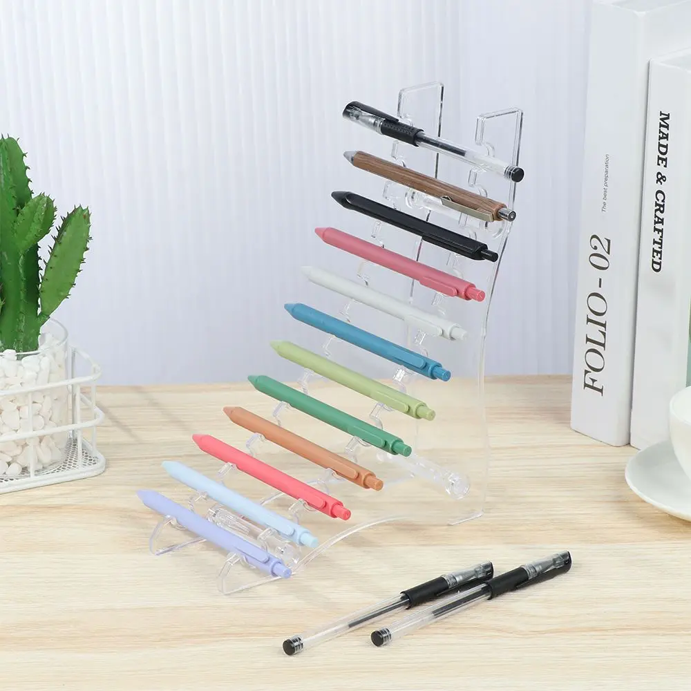 Portalápices acrílico, soporte de exhibición multifuncional para pinceles de uñas, estante transparente para pinceles de maquillaje, organizador de bolígrafos, almacenamiento