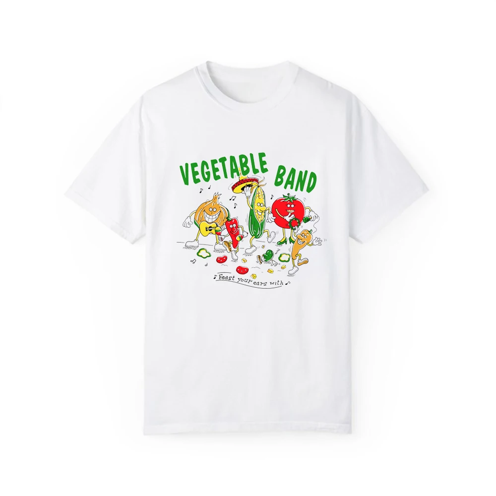 Bande végétale imprimer femmes t-shirt Harajuku Streetwear esthétique graphique t-shirt coton à manches courtes drôle femmes hauts vêtements