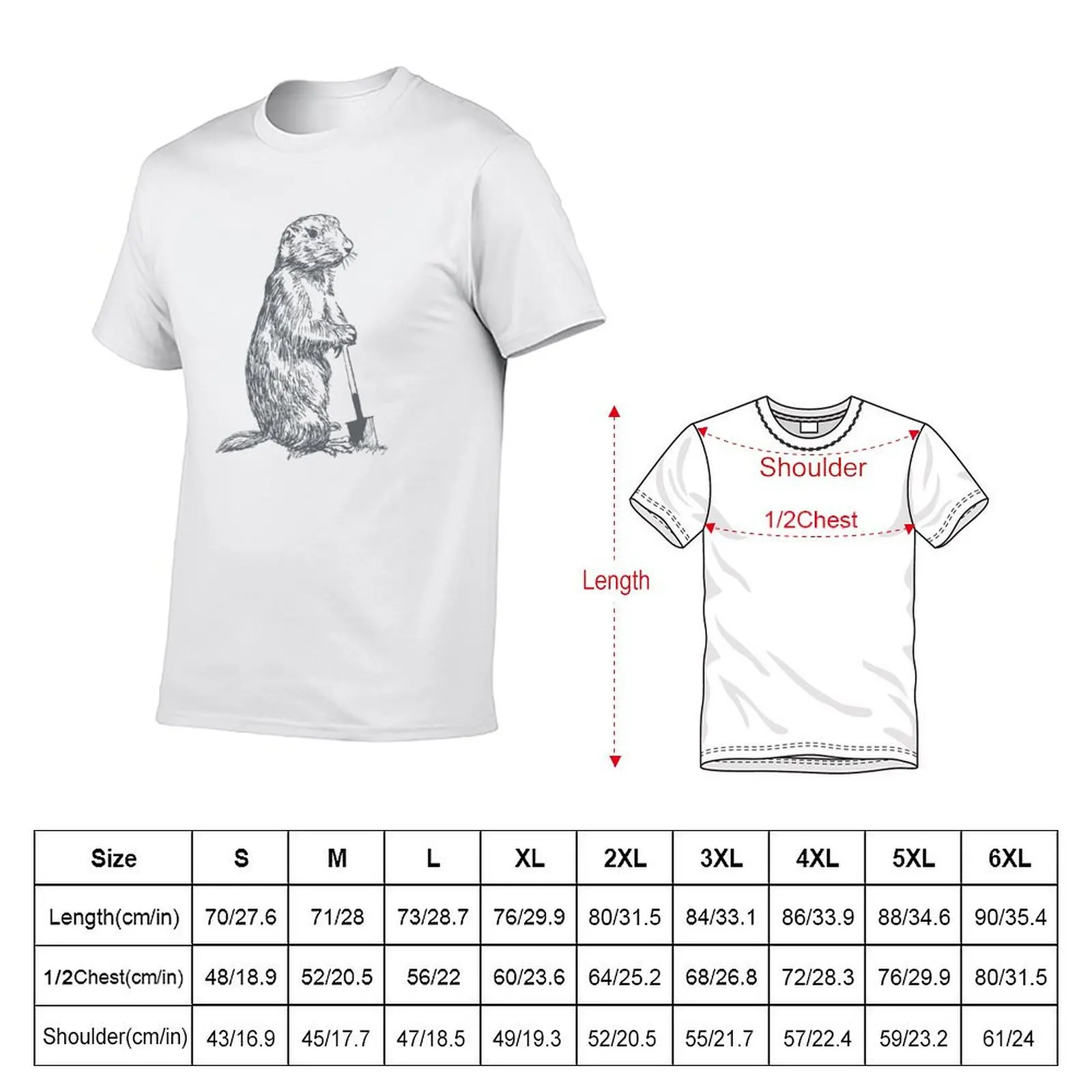 Prairie Dog (Take a Break) grey T-Shirt Casual All Match Tee Shirt for Men