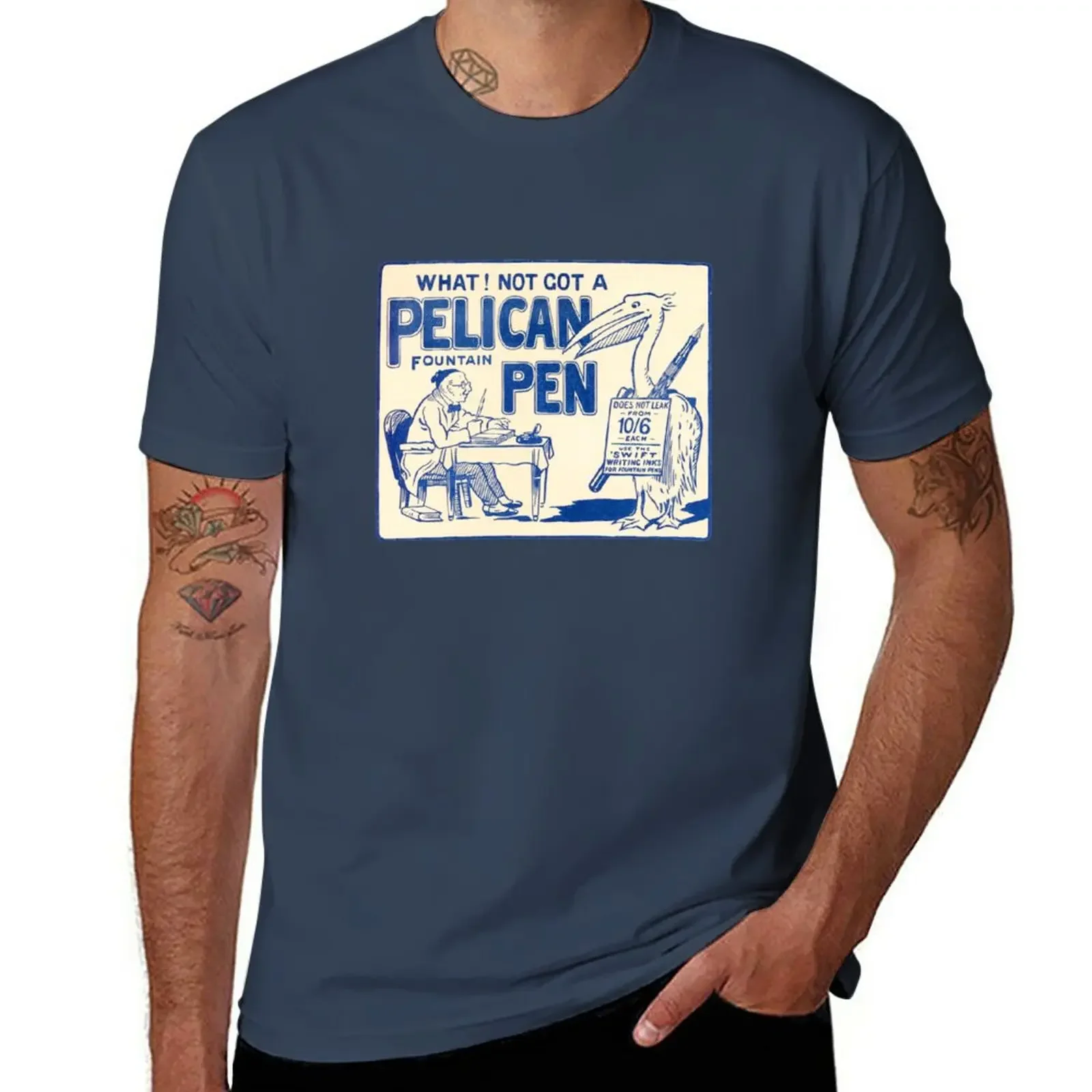 Pelican Fountain Pen T-Shirt Aesthetic clothing anime clothes summer clothes funny t shirts for men