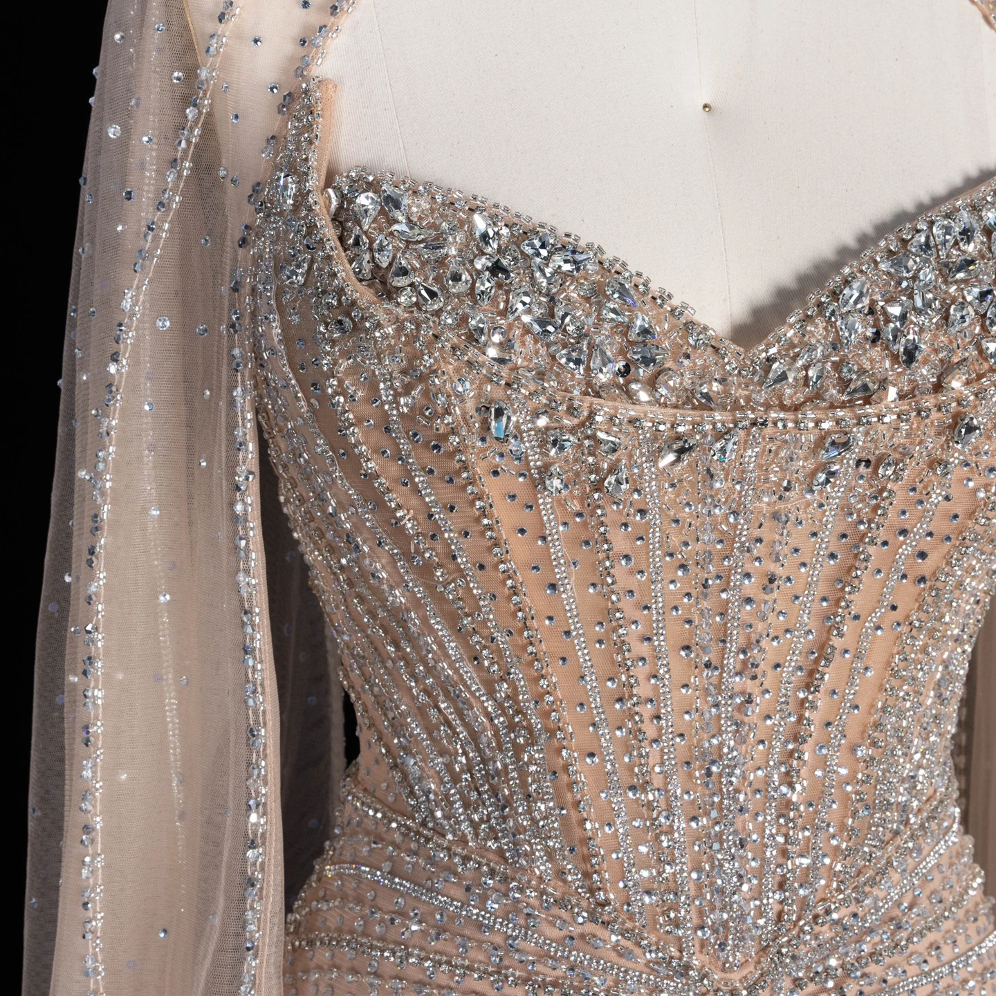 Sharon Said Luxuriöses Weinrotes Abendkleid mit Cape-Ärmeln, Lang, Rosa, für Damen, Hochzeit, Party, Ballkleider, Arabisch, SS156, Maßanfertigung – Detail 34
