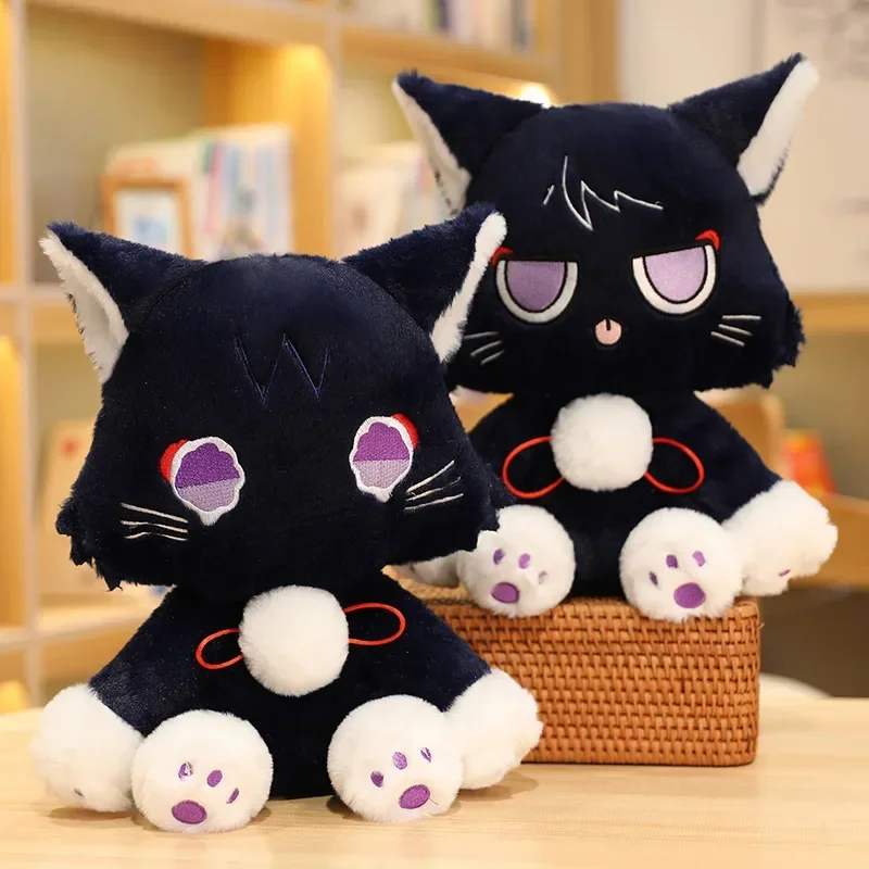 22/35/45cm Game Genshin Impact Scaramouche Cat Plush Collection Model Purple Cat Doll Toy Plushine For Kid Birthday Gift