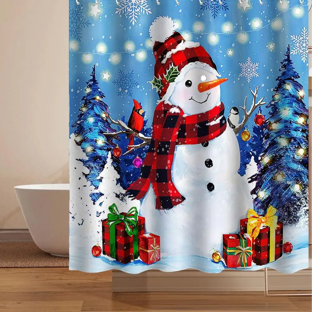 Stylish Shower Curtain Shower Curtain with Designs Festive Holiday Bathroom Decor Patterned Christmas Shower Curtain