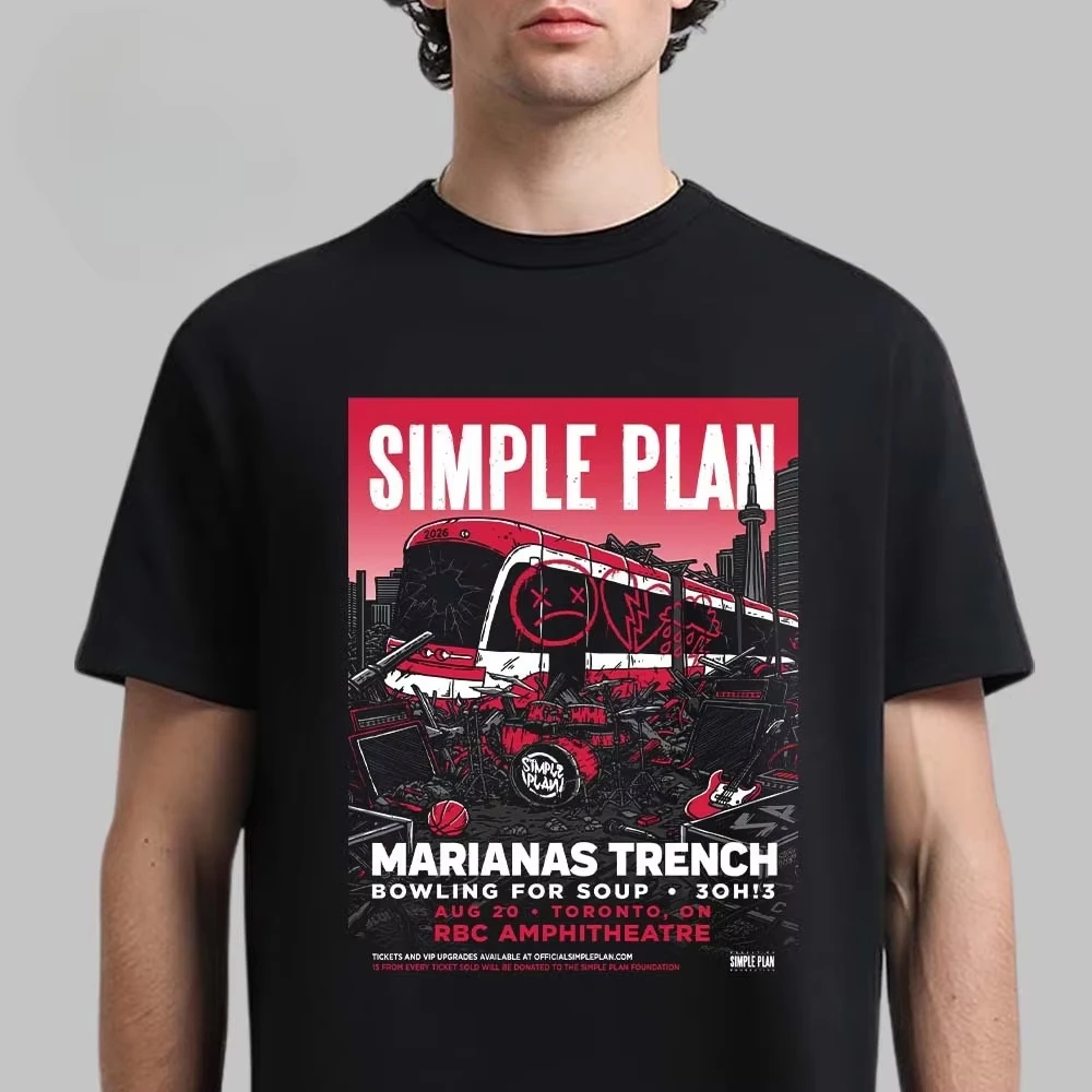 Simple Plan Toronto 2026 Concert Graphic Tee Broken Streetcar Pop-Punk Streetwear Casual Unisex