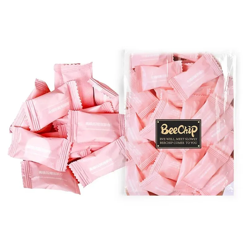 50PCS Compressed Towels Travel In Compressed Bag Suitable For Sensitive Skin Cotton Cleansing Towel Disposable Face Pack