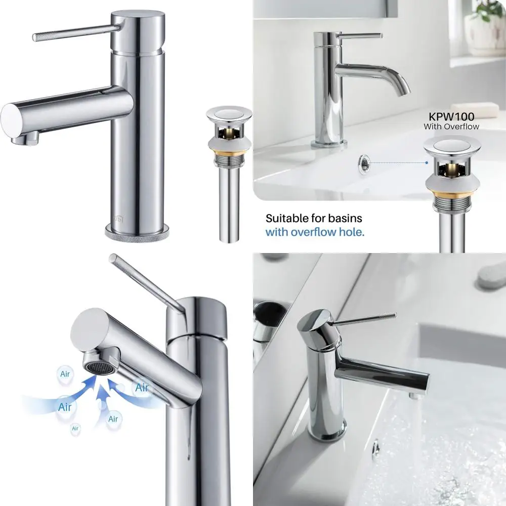 Solid Brass Single Handle High Arc Circular Faucet with Pop-Up Drain for Bathroom Sink | Premium Quality Sink Faucet for Modern