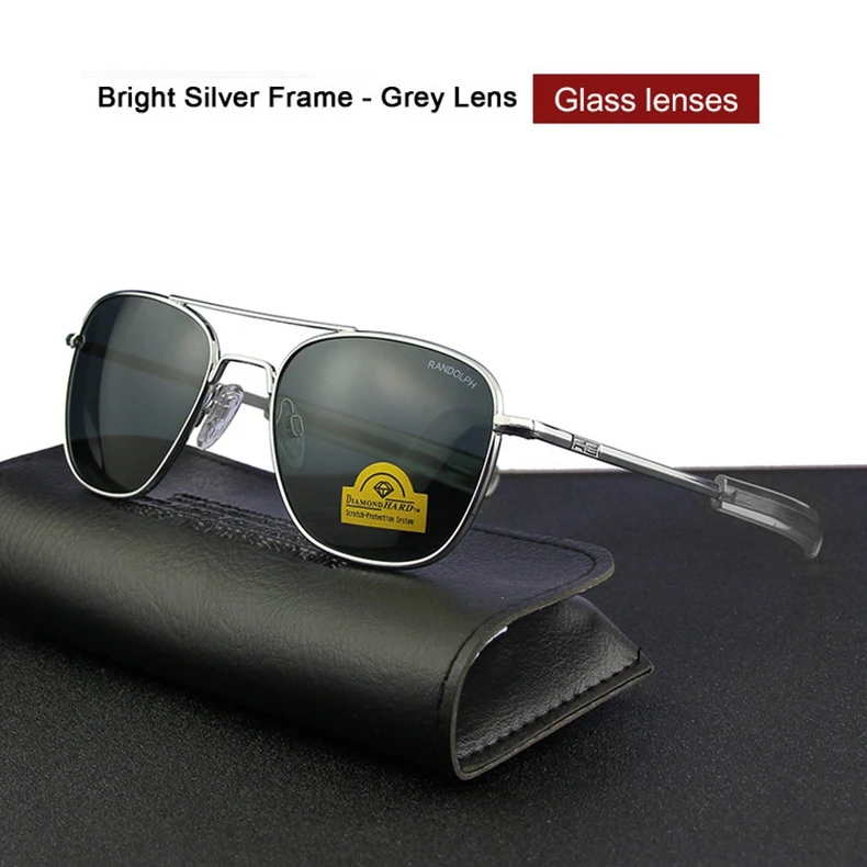 RE Sonnenbrille Mann Amerikanische Armee Militär Luftfahrt Pilot Sonnenbrille Frau Luxus Marke Vintage Metall Titan Rahmen Glas Objektiv – Detail 17