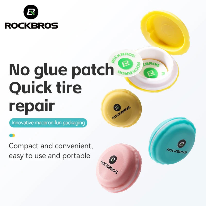 ROCKBROS Bicycle Inner Tire Patch Bike Tire Repair Tools Portable Tire Inner Tube Pad No-glue Adhesive Quick Dry Repair Tool Set