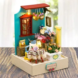 New Mini Casa DIY Miniature Kit Doll Houses Flower Roombox Wooden Dollhouse with Furniture Accessories Toys for Children Gifts