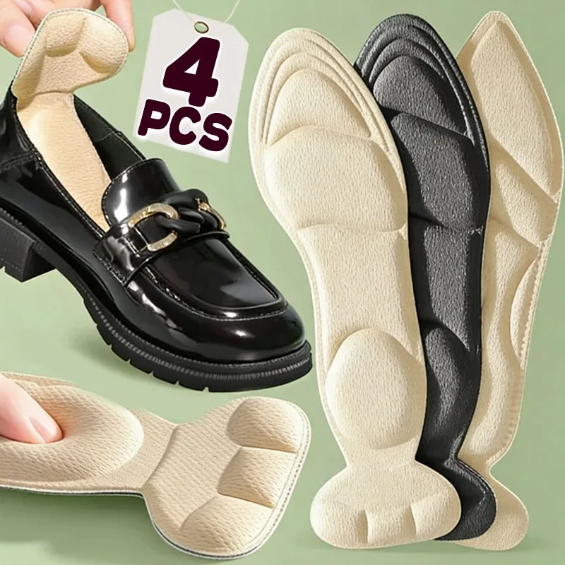 2/4 paires de semelles intérieures anti-fatigue pour talons hauts, coussinets antidérapants pour femmes, soulagement de la douleur, ajustables, souples, durables et confortables