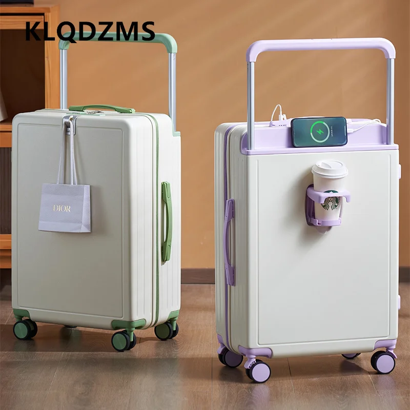 

KLQDZMS Suitcase High Quality PC Boarding Box Large Capacity Trolley Case 20"22"24"26"28 Inches Cart Style Travel Bag Luggage